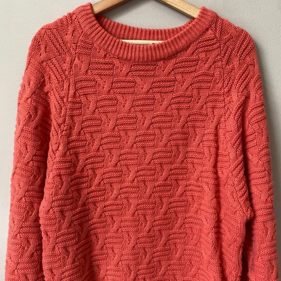 Vtg Paul Harris Women's Small 90s Acrylic Crewneck Knit Pullover Sweater Coral - Picture 5 of 16